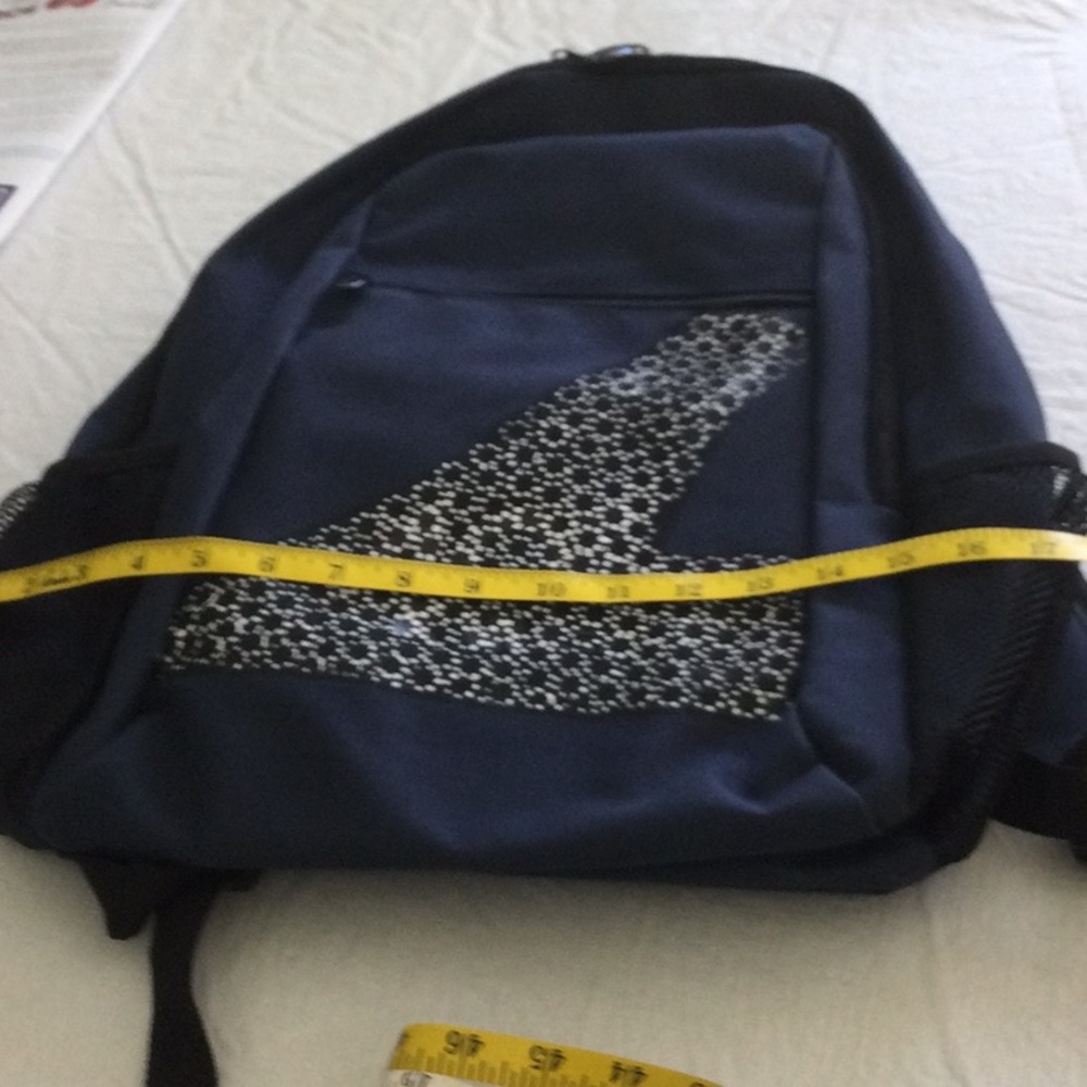 Navy Blue Patterned Backpack - Picture 4 of 4